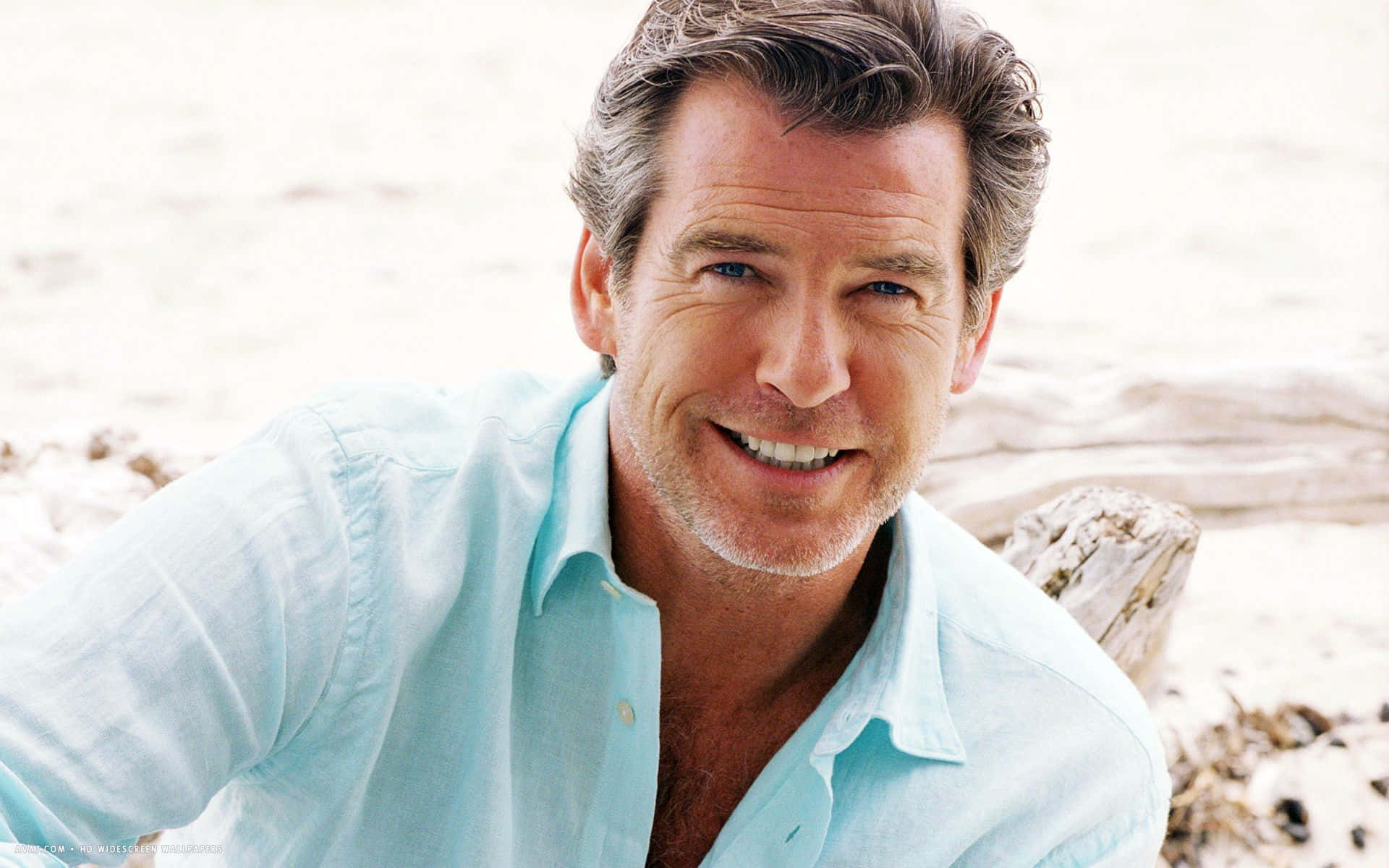 Pierce Brosnan Looks Dashing In A Black And White Suit. Wallpaper