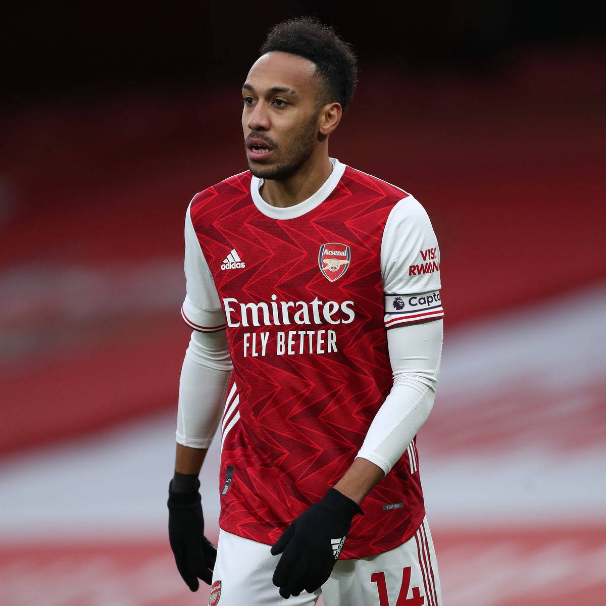 Pierre-emerick Aubameyang Red Arsenal Jersey Wallpaper