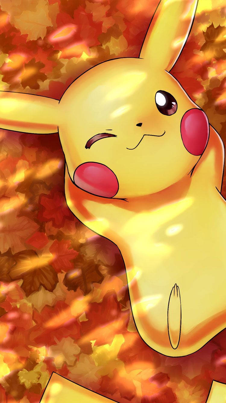 Pikachu 3d Pokémon And Autumn Leaves Wallpaper