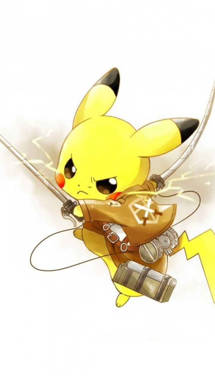 Pikachu Attack On Titan Pokemon Iphone Wallpaper