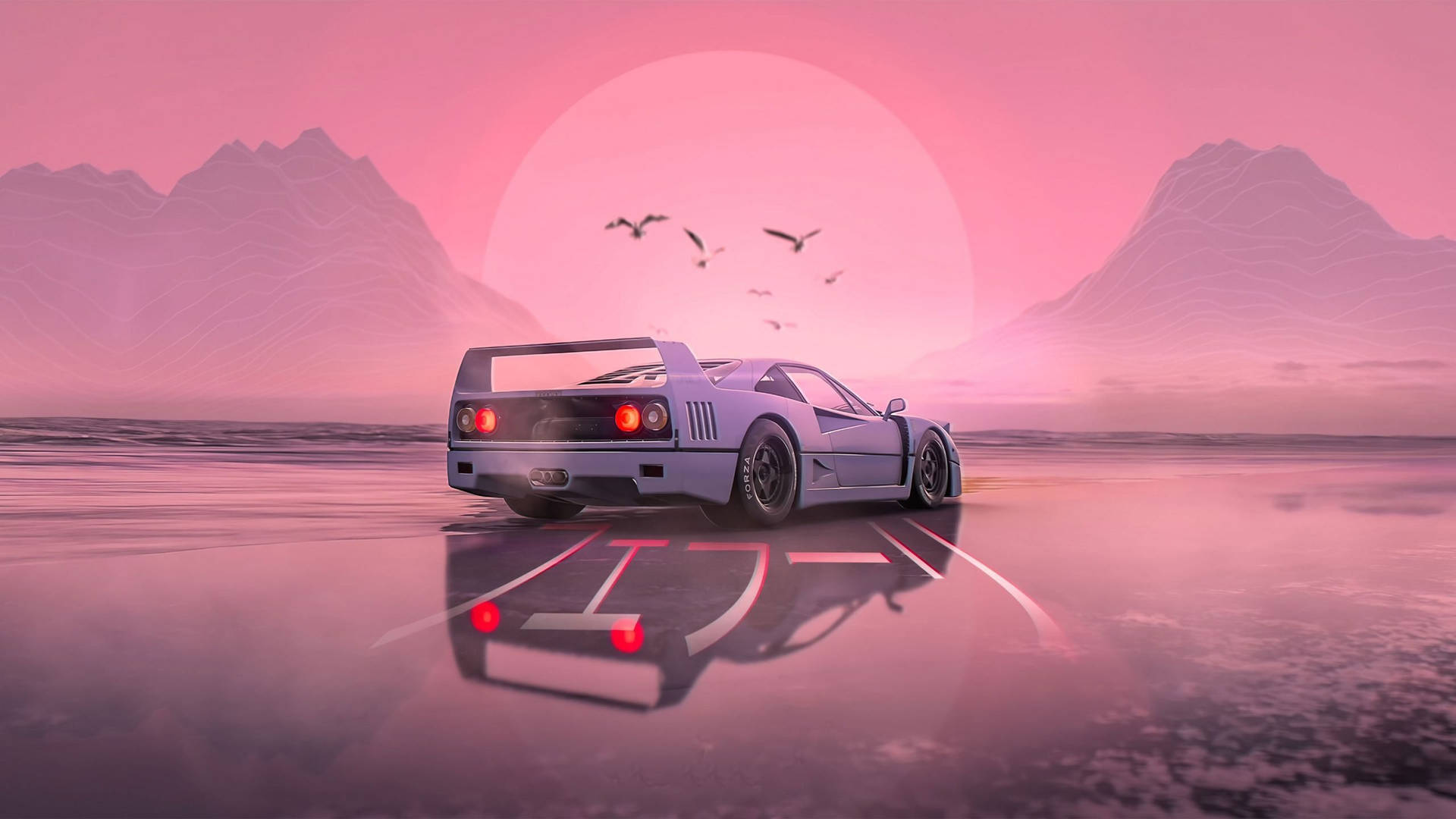Download free Pink Aesthetic Car On Water For Computer Wallpaper -  MrWallpaper.com