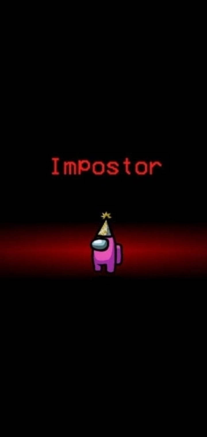 Pink Among Us Impostor Wallpaper