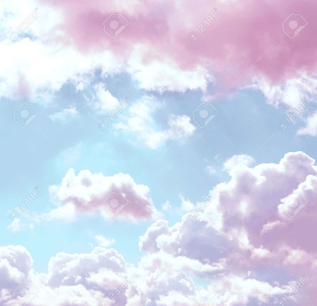 Pink And Blue Clouds In Sky Wallpaper