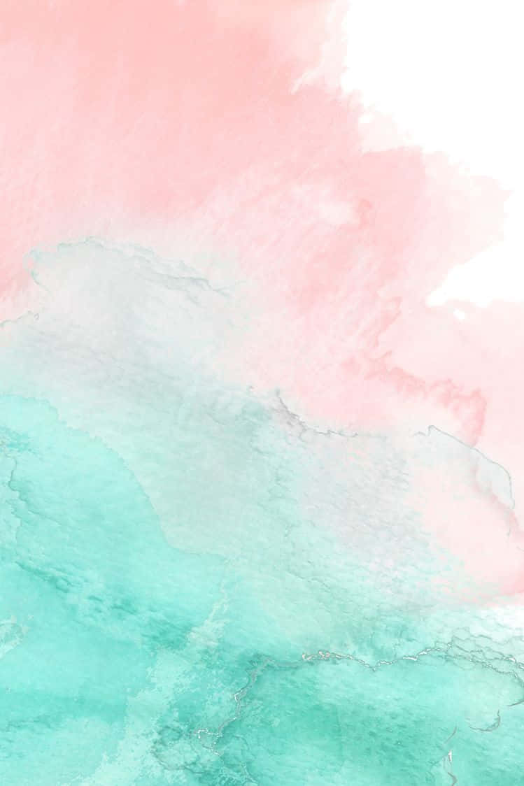 Pink And Teal Watercolor - Wallpaper Wallpaper