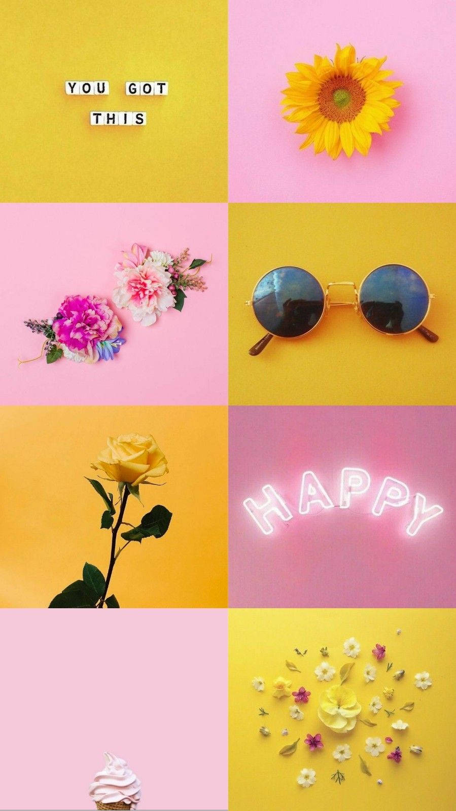 Pink And Yellow Aesthetic Wallpaper
