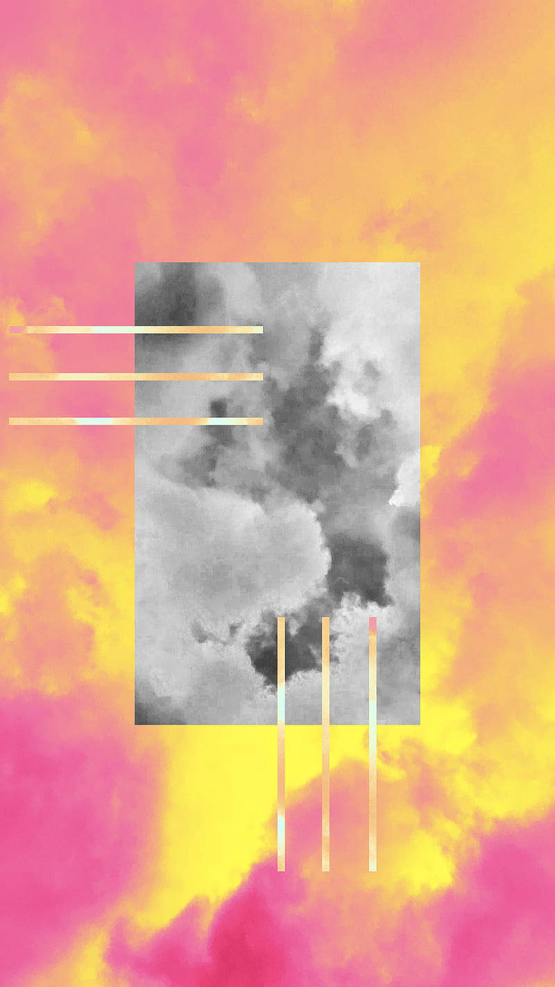 Pink And Yellow Psychedelic Cloud Wallpaper