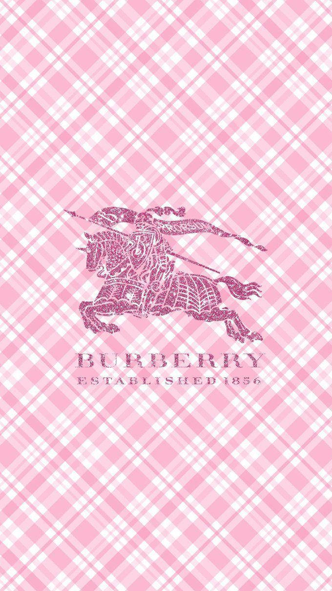 Pink Burberry Logo Phone Wallpaper