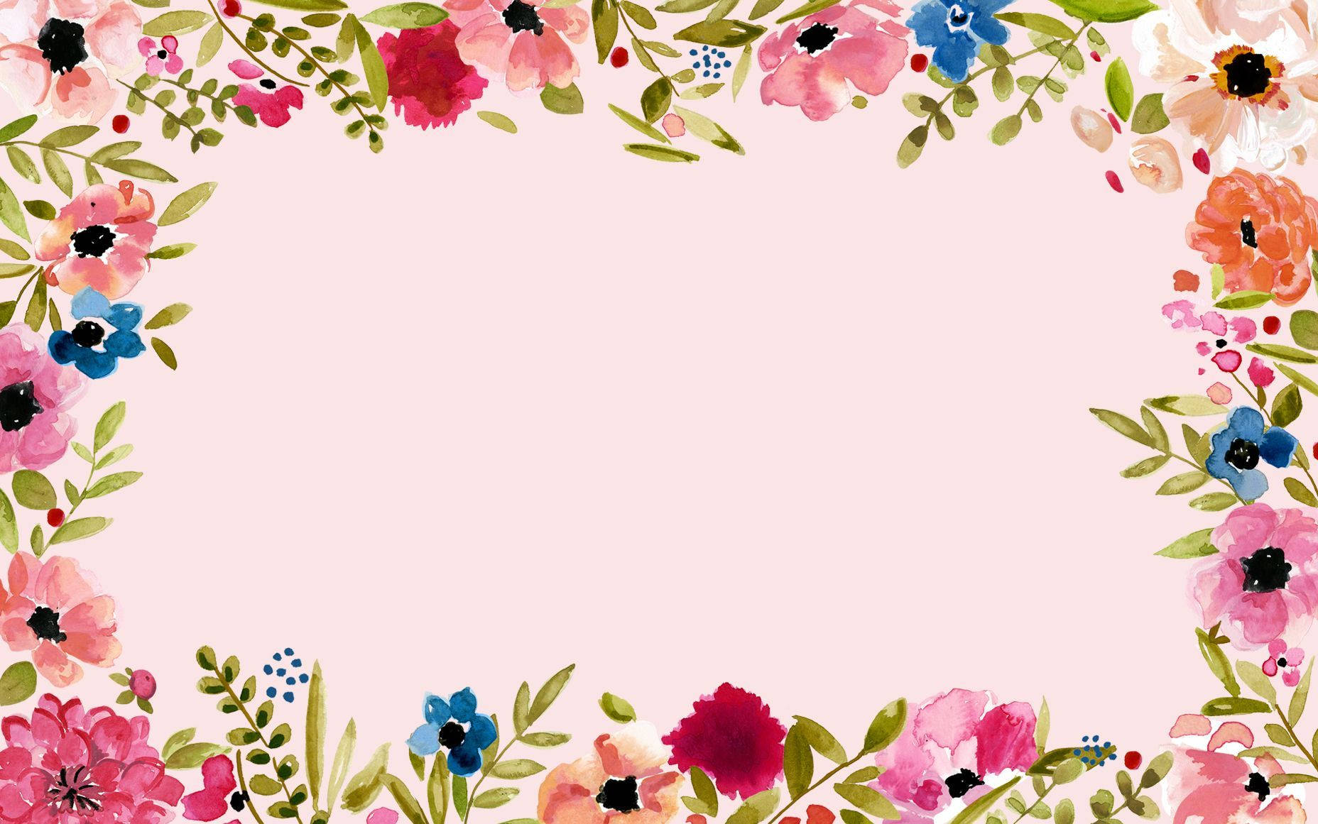 Pink-colored Floral Desktop Wallpaper