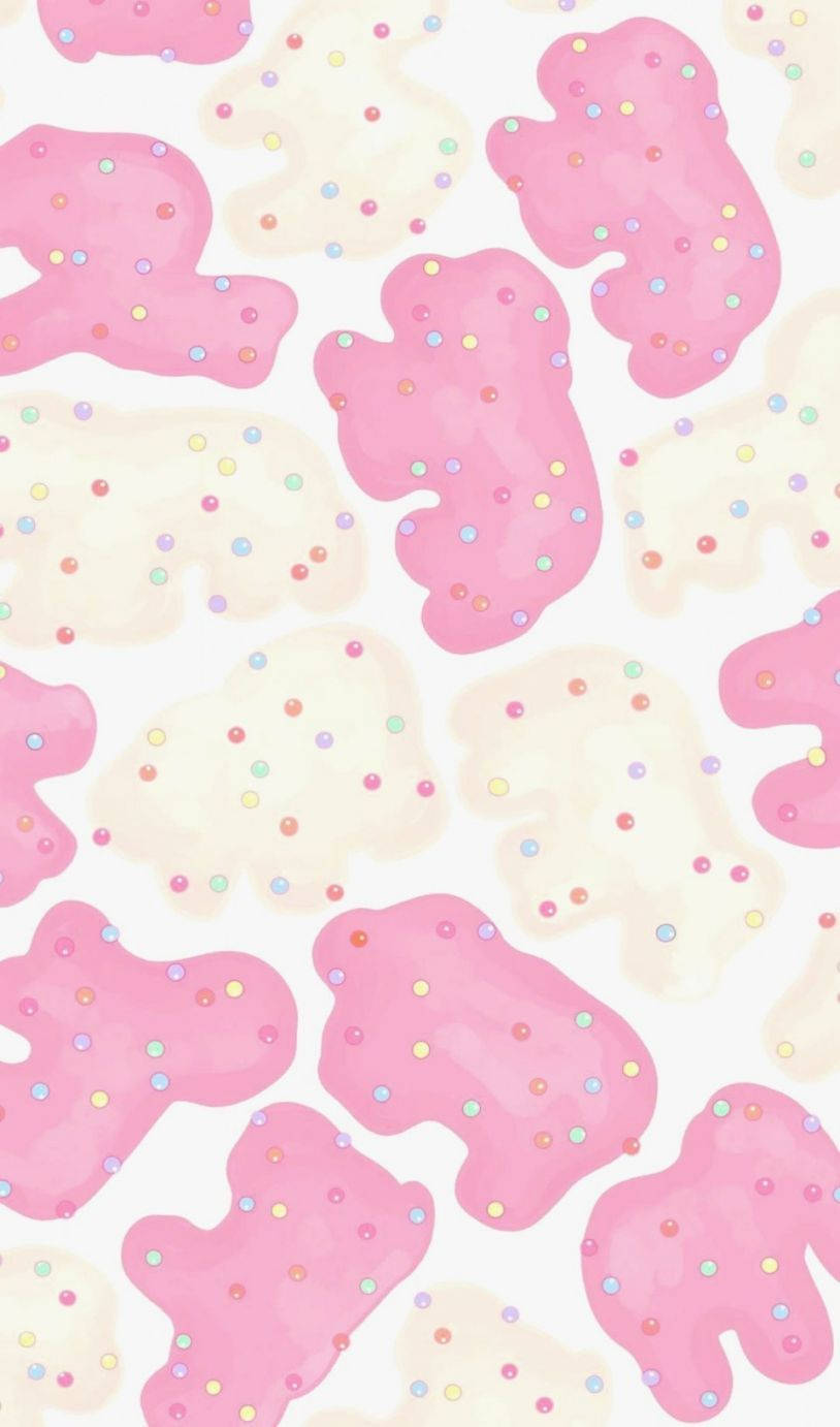 Pink Cream Aesthetic Patches Wallpaper