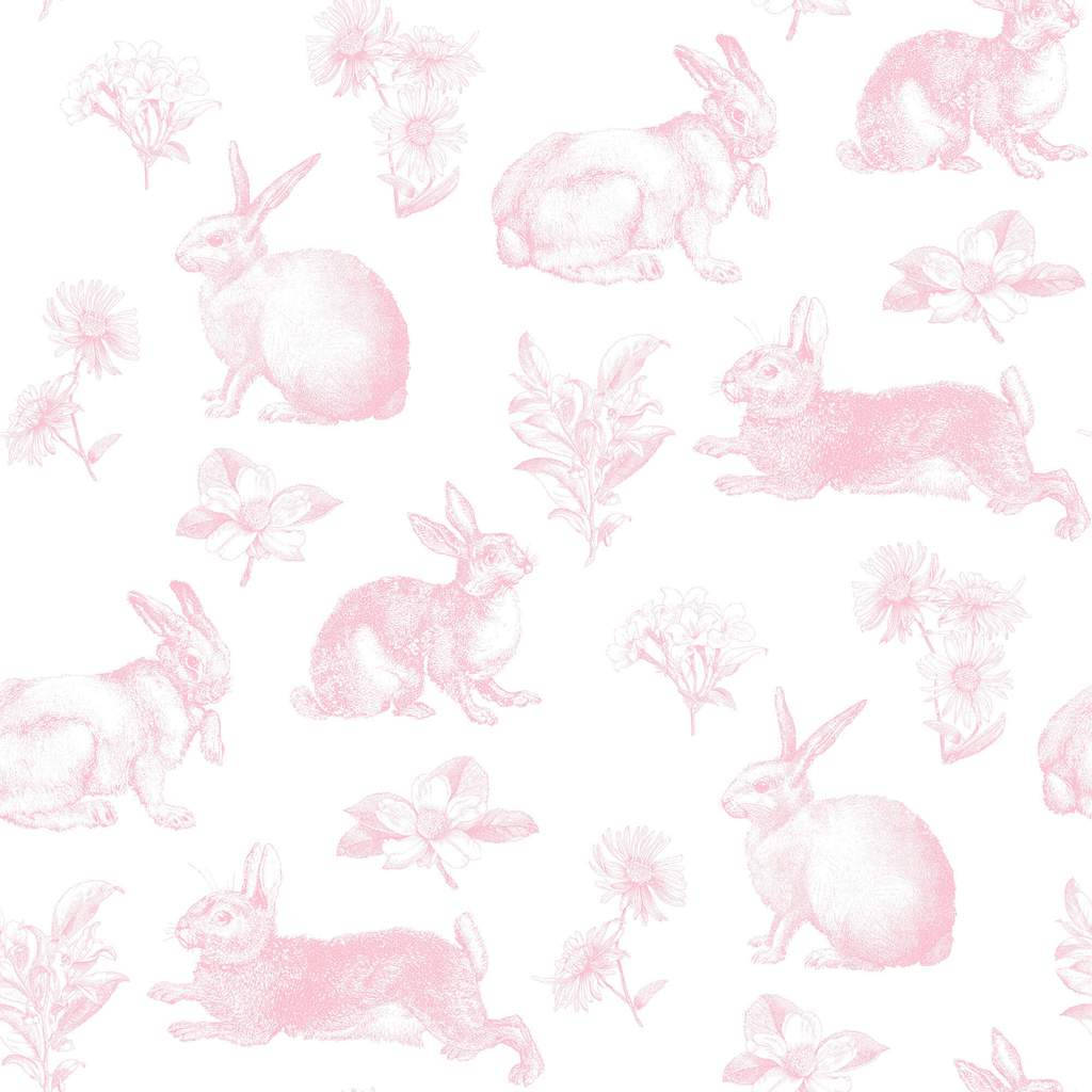 Pink Cute Bunny Patterns Wallpaper
