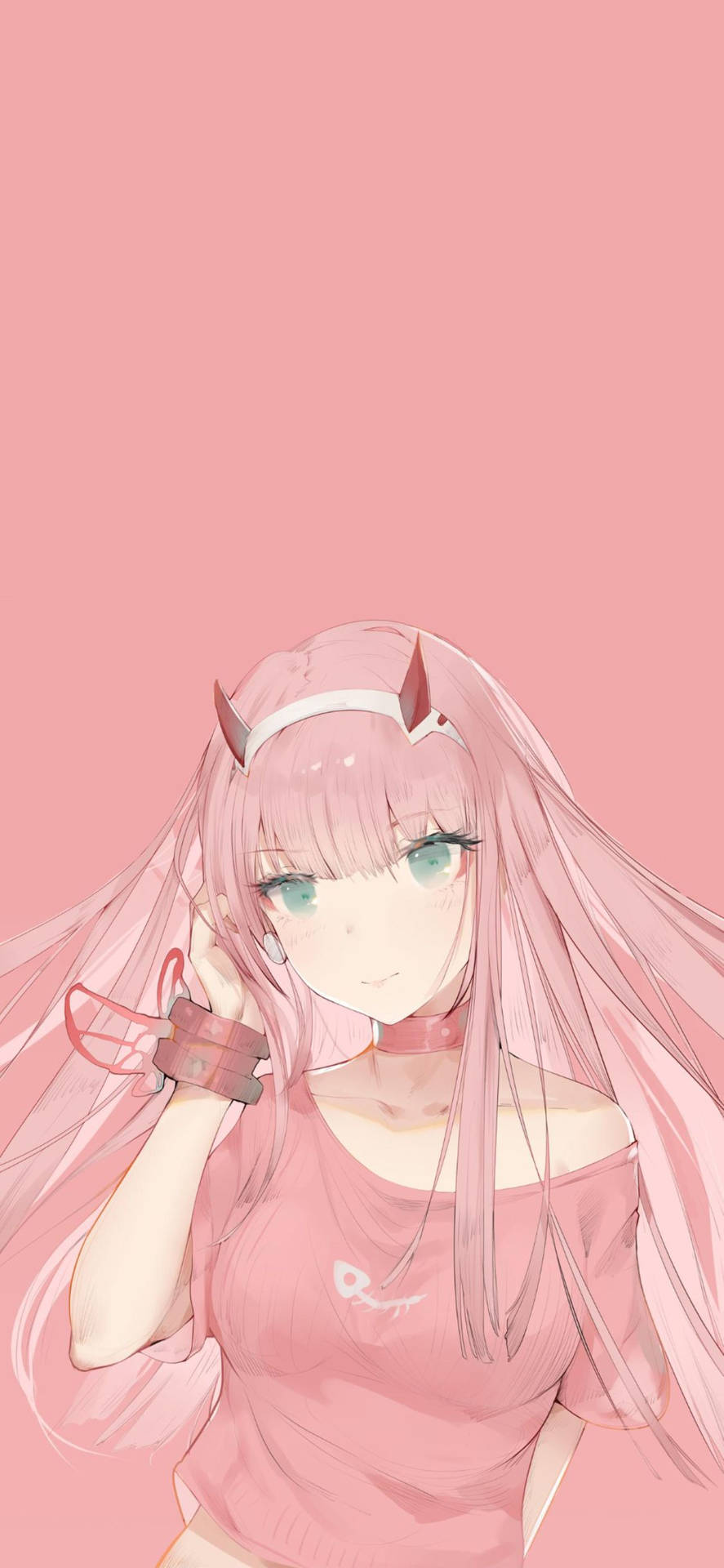 Download free Pink Cute Zero Two Phone Wallpaper - MrWallpaper.com