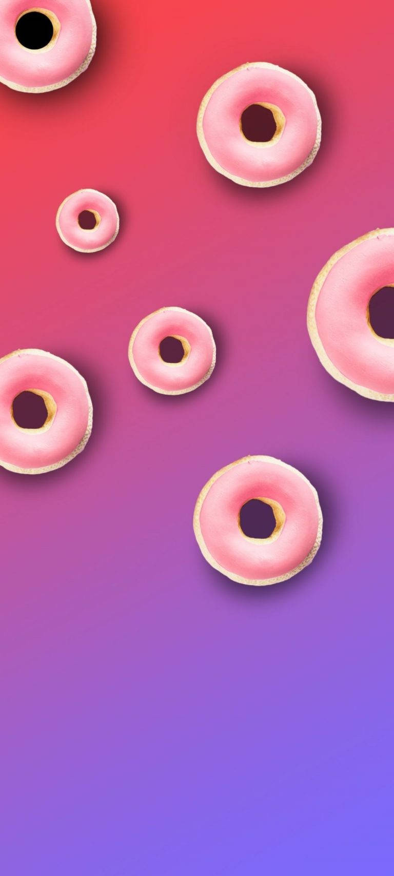 Pink Donut Punch Hole Wallpaper
