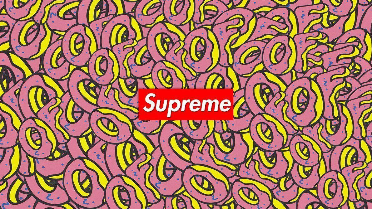 Pink Donuts Supreme Laptop Wallpaper