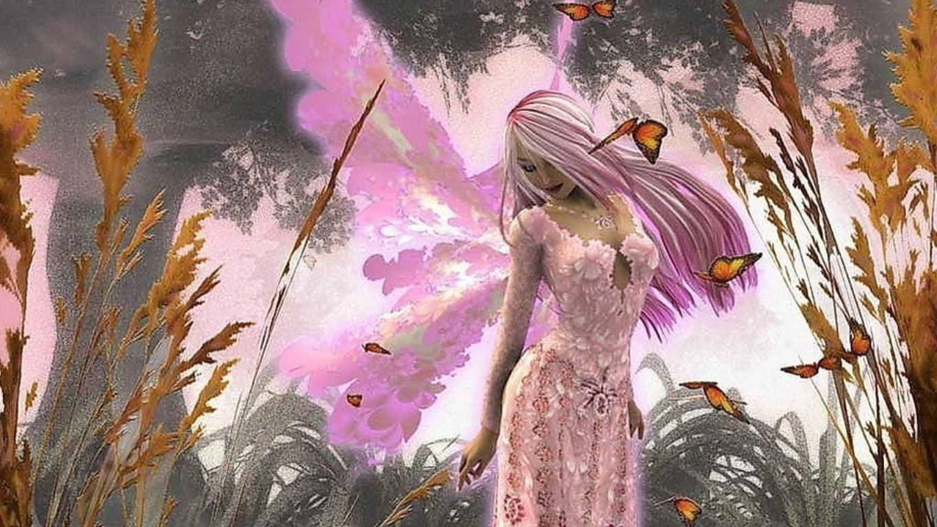 Pink Fairy Butterfly Wallpaper