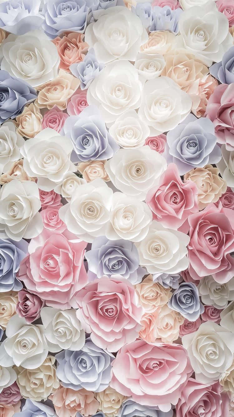 Pink Floral Wall Wallpaper