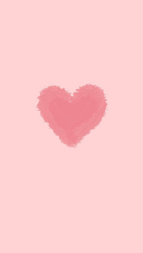 Pink Heart Stamp Wallpaper