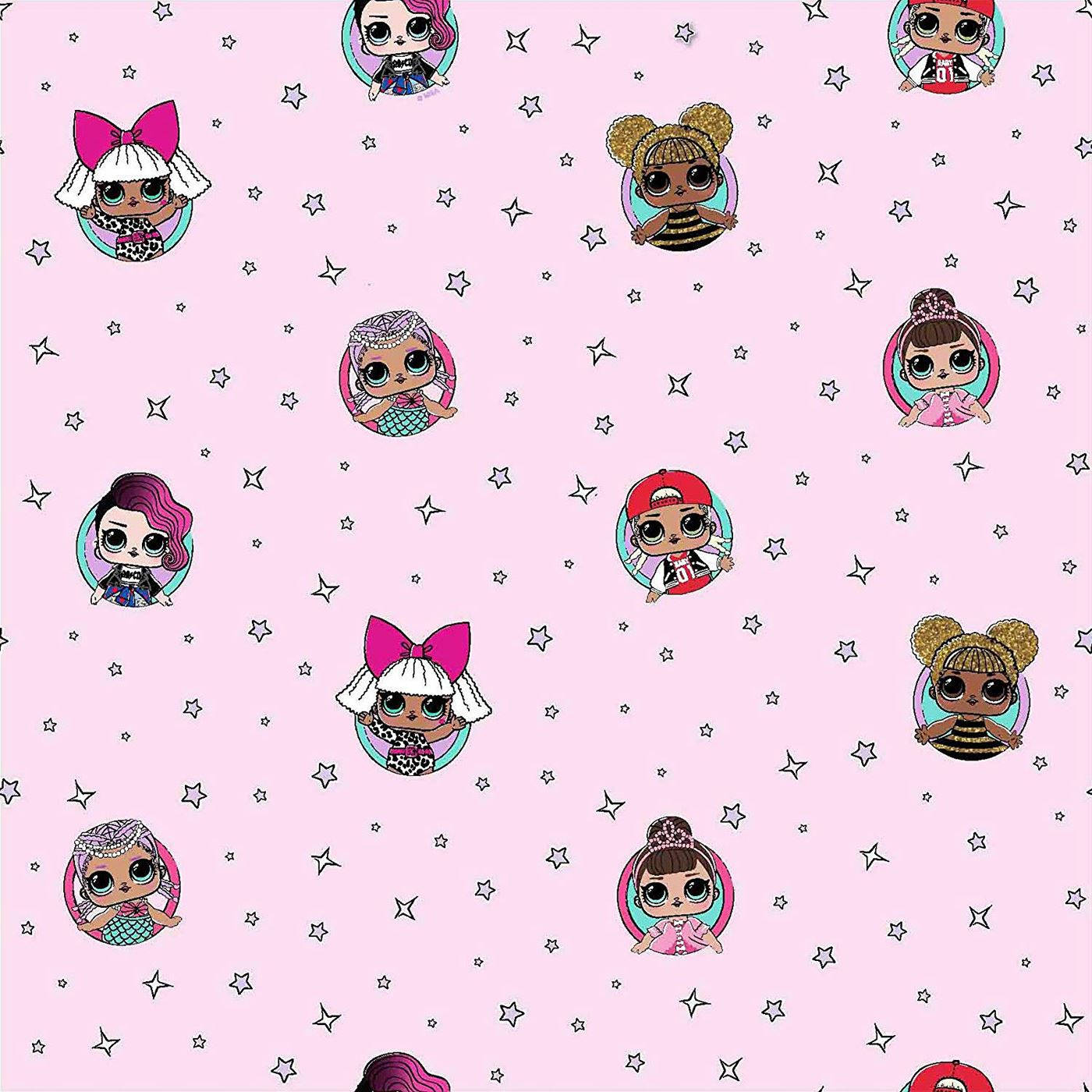 Pink Lol Dolls With Stars Wallpaper