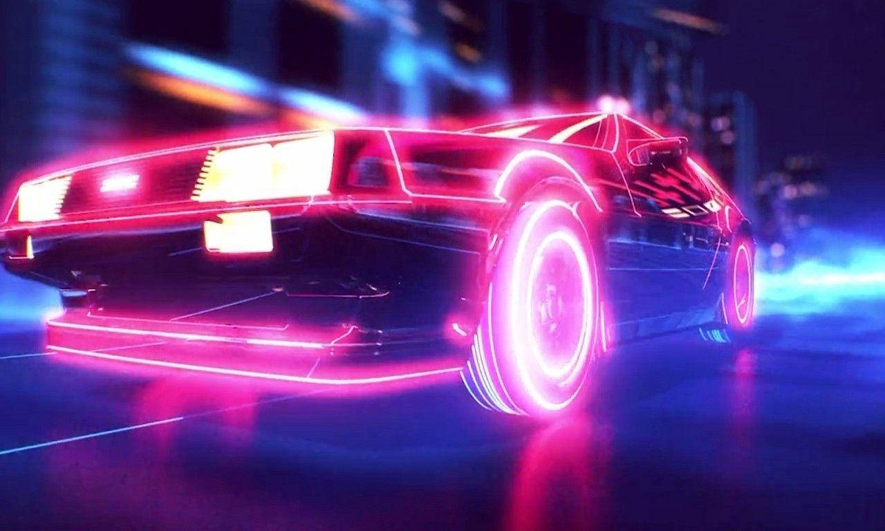 Pink Neon Car Wallpaper