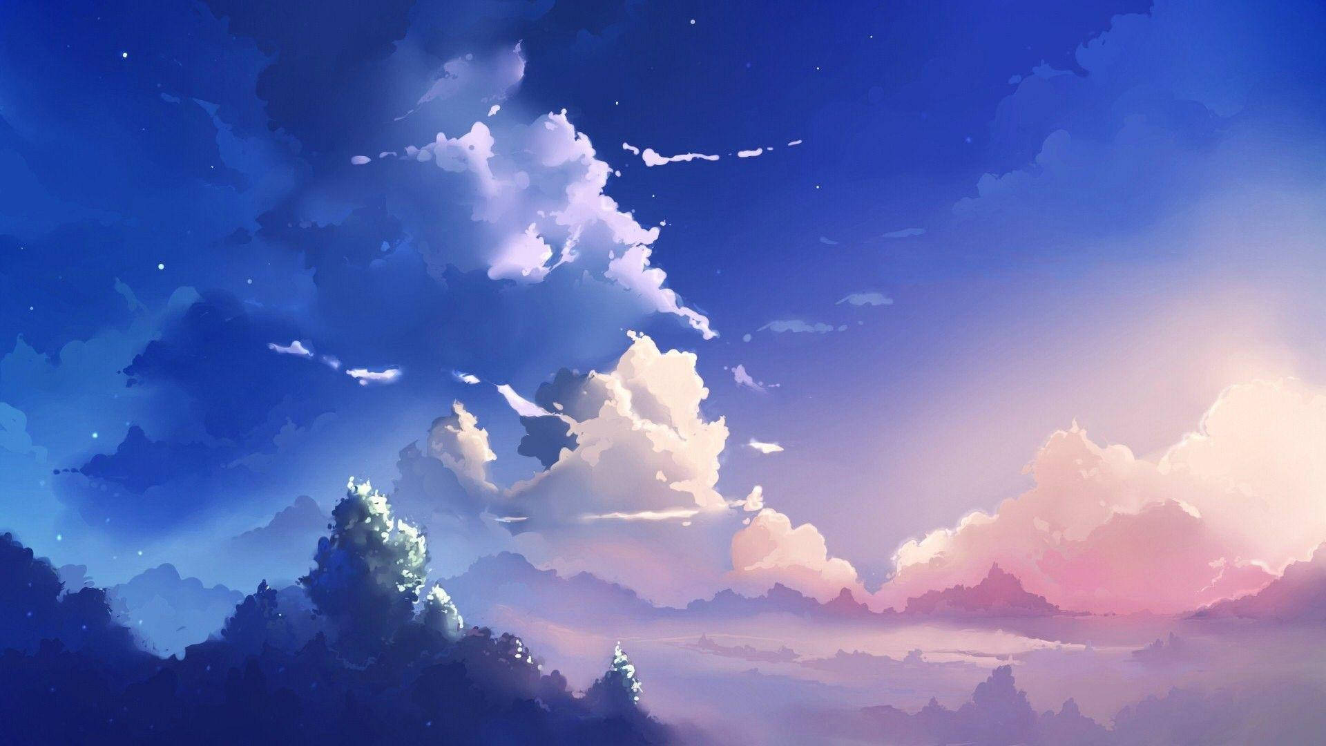 Download free Pink Purple Anime Sky Aesthetic Tablet Wallpaper -  MrWallpaper.com