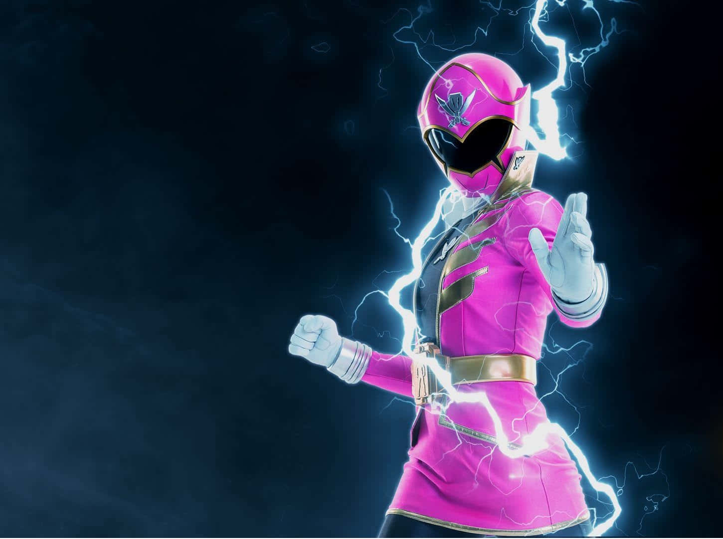 Pink Ranger Power Pose Electric Background.jpg Wallpaper