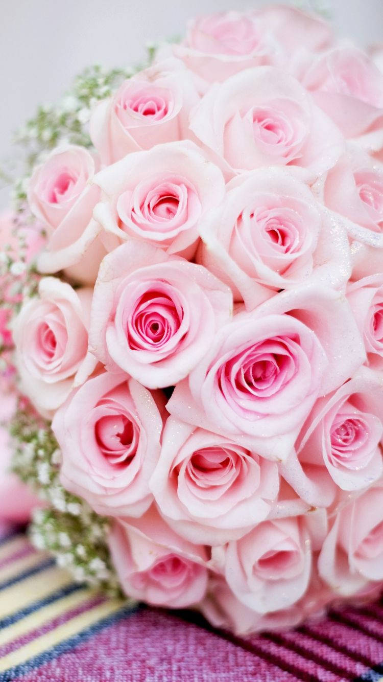 Pink Rose Iphone Bouquet For Wedding Wallpaper