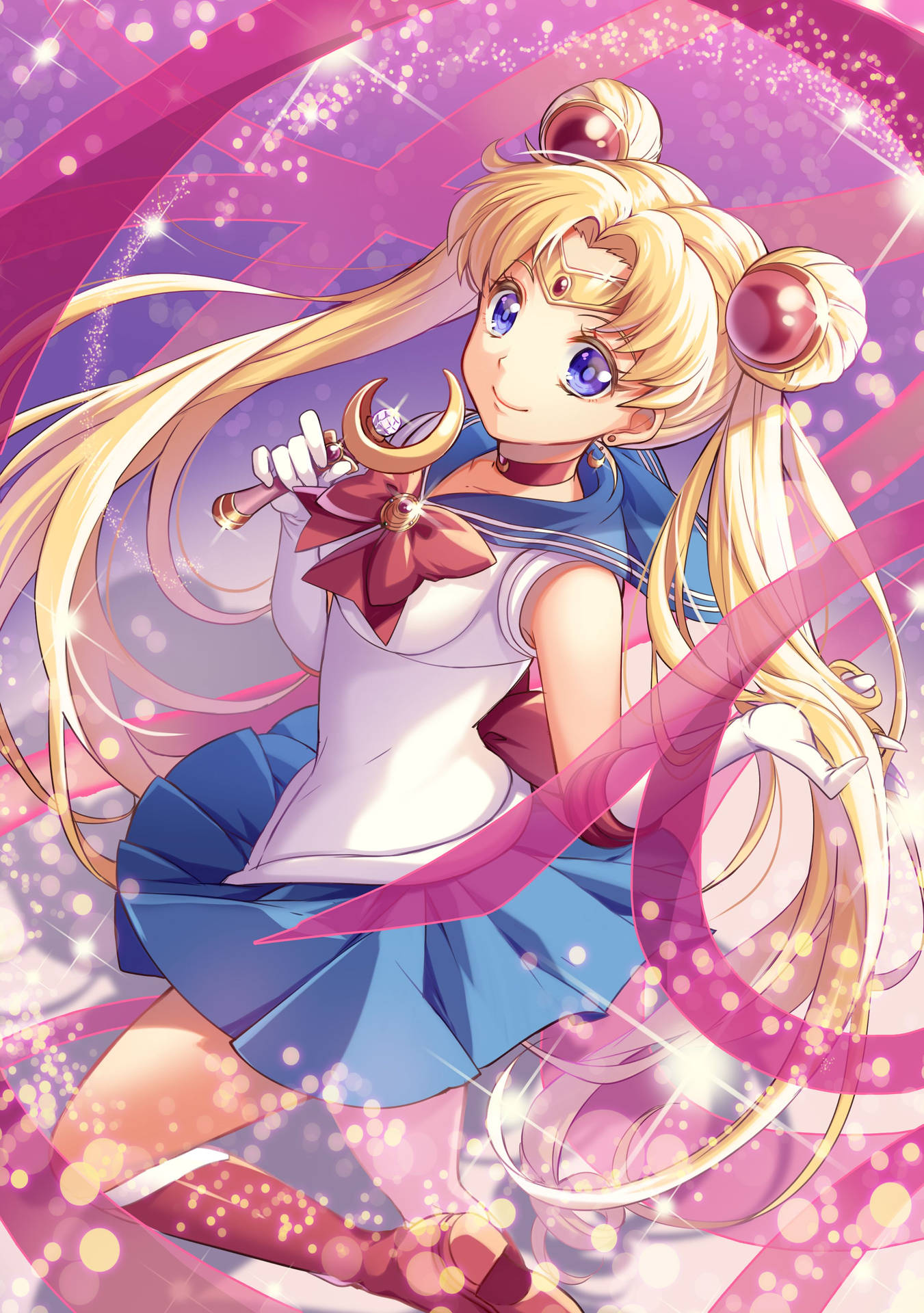 Pink Sailor Moon Art Wallpaper