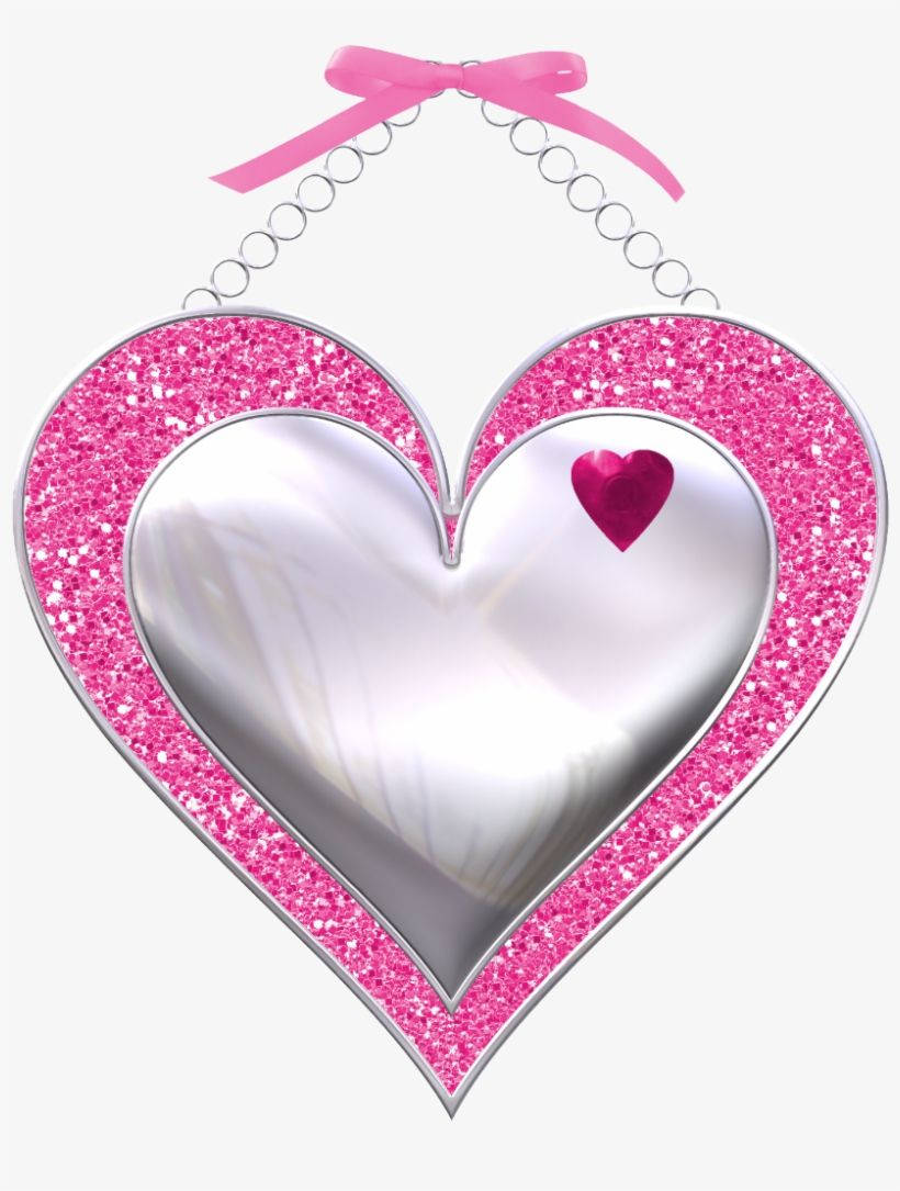 Pink Silver Heart Love Phone Wallpaper