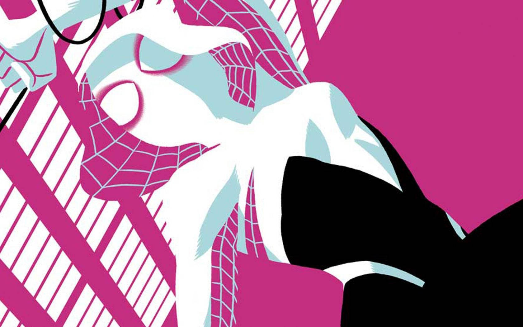 Pink Spider Gwen Vector Art Wallpaper