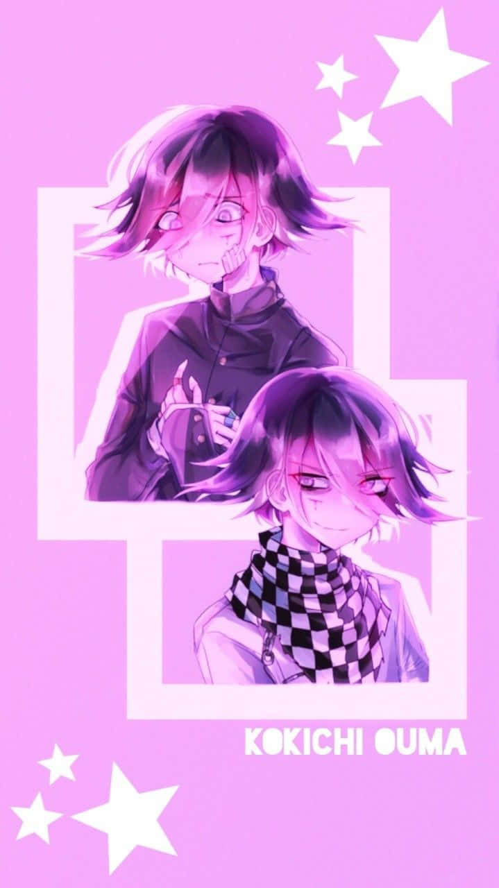 Pink Stars Kokichi Ouma Phone Wallpaper