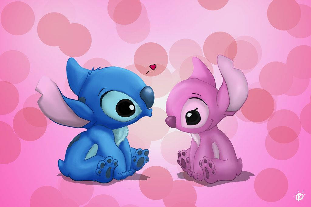 Pink Stitch With Stitch Valentine Wallpaper