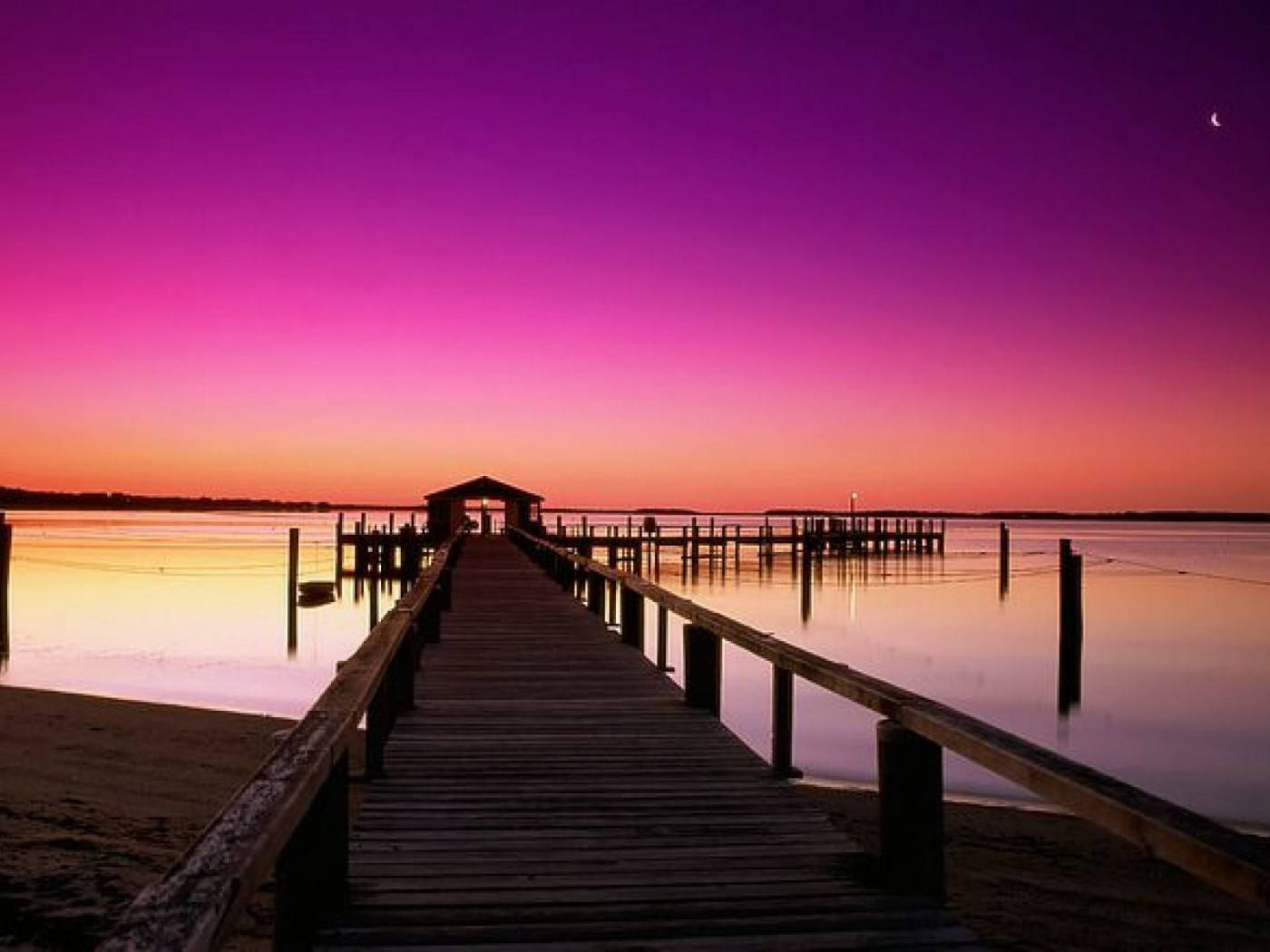 Pink Sunset Dock Wallpaper