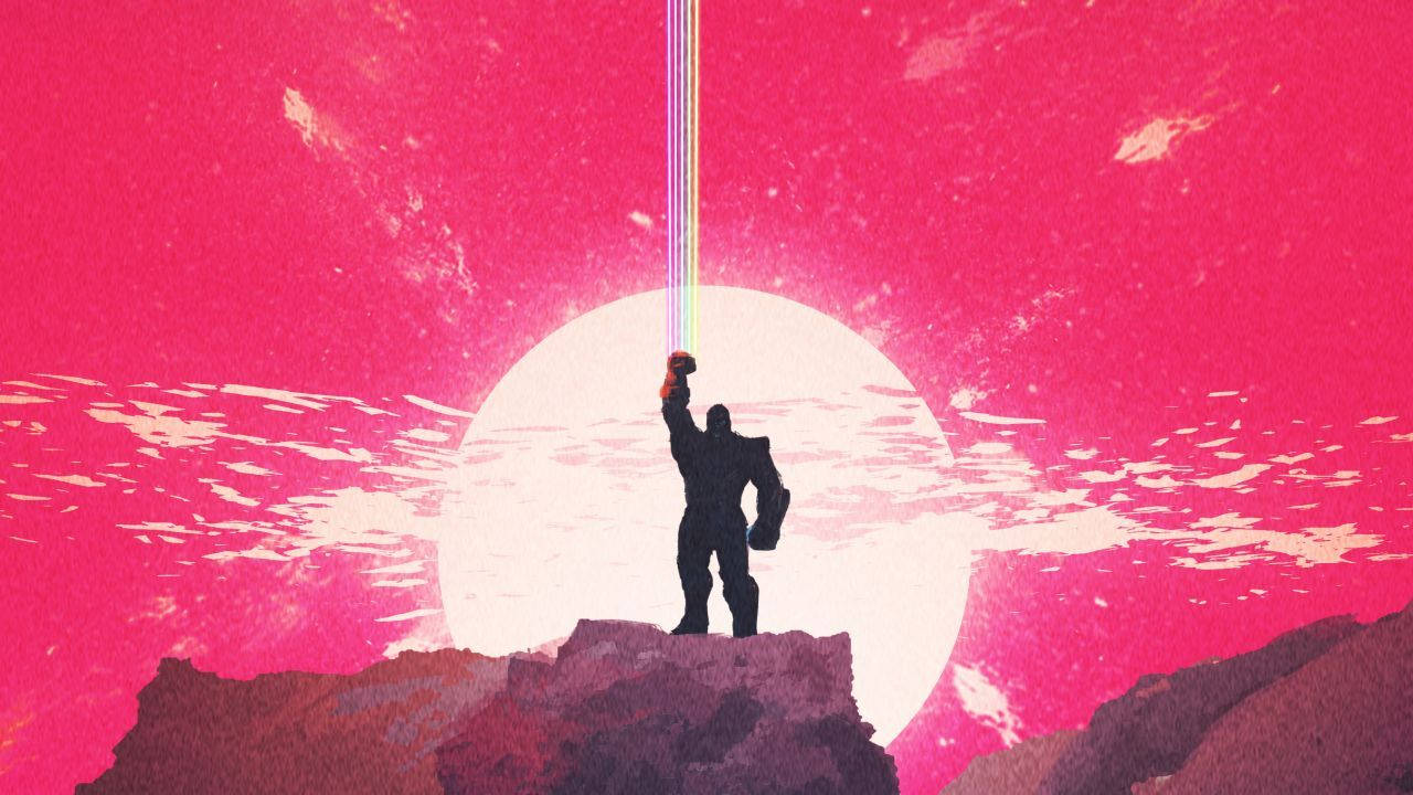 Pink Thanos Background Art Wallpaper