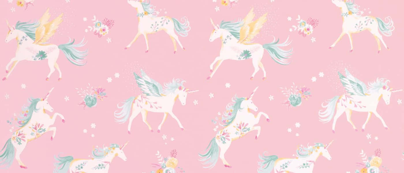 Pink Unicorn 1400 X 600 Wallpaper