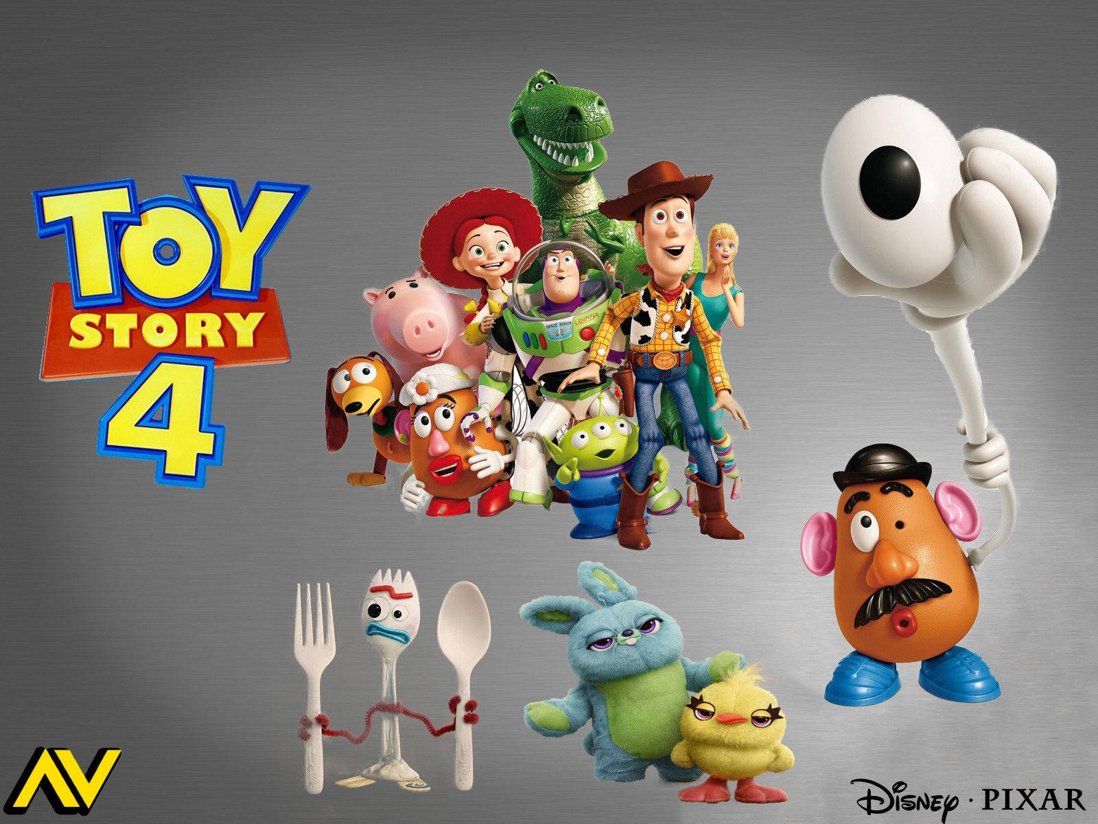 Pixar's Toy Story 4 Collage Wallpaper