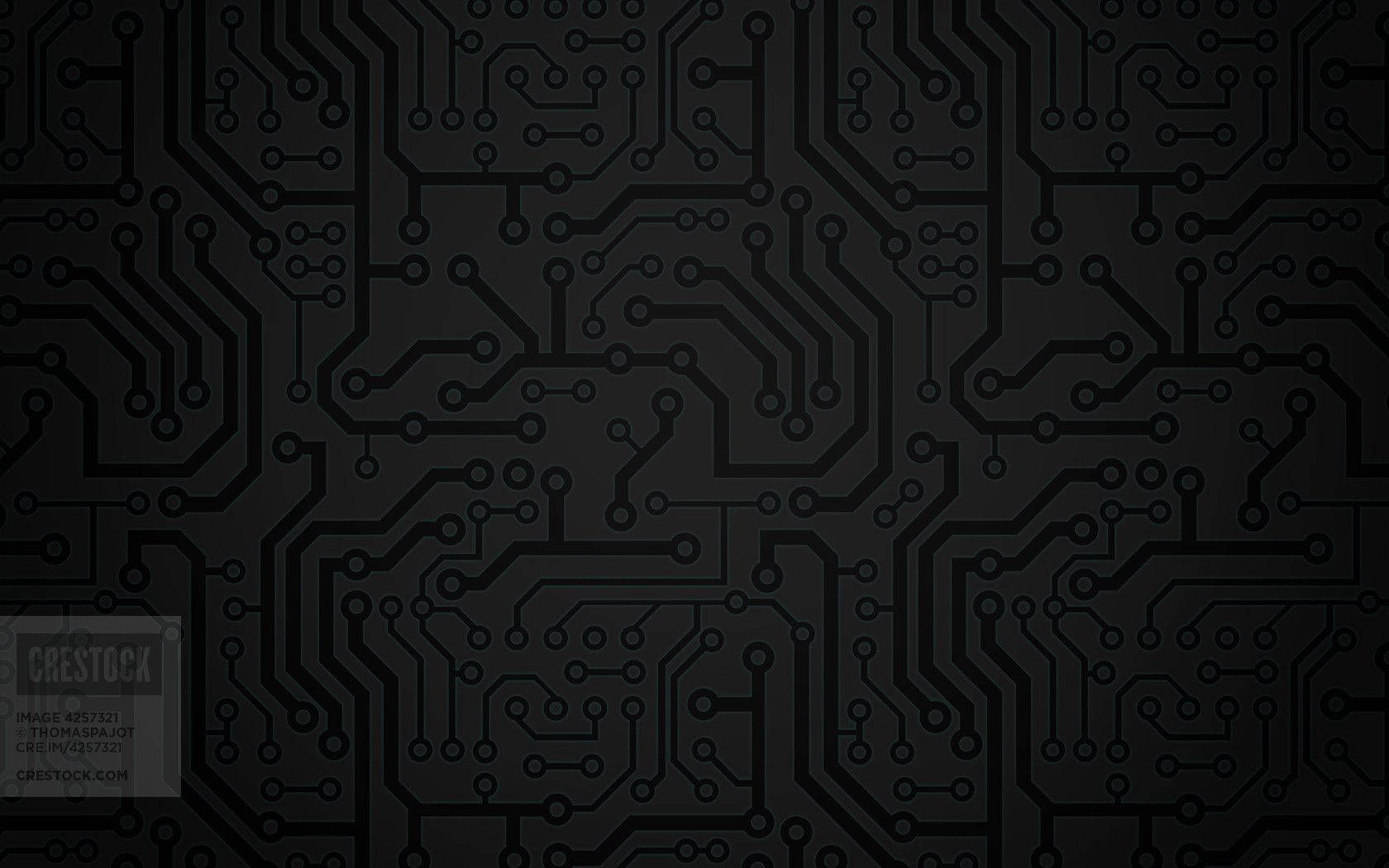 Plain Black Shades Circuit Board Wallpaper