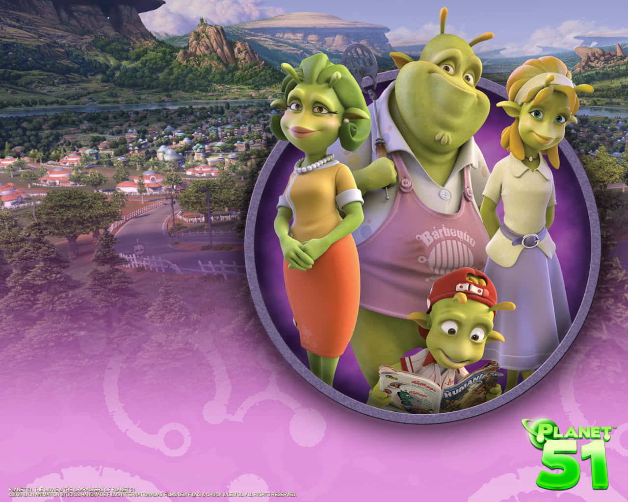 Planet 51 City Poster Wallpaper