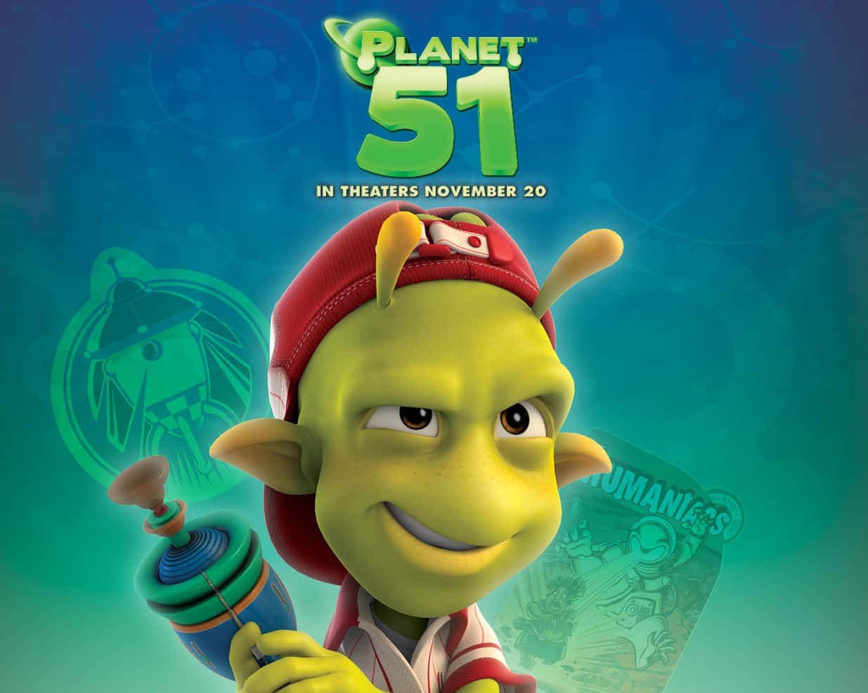 Planet 51 Lem With Laser Gun Wallpaper