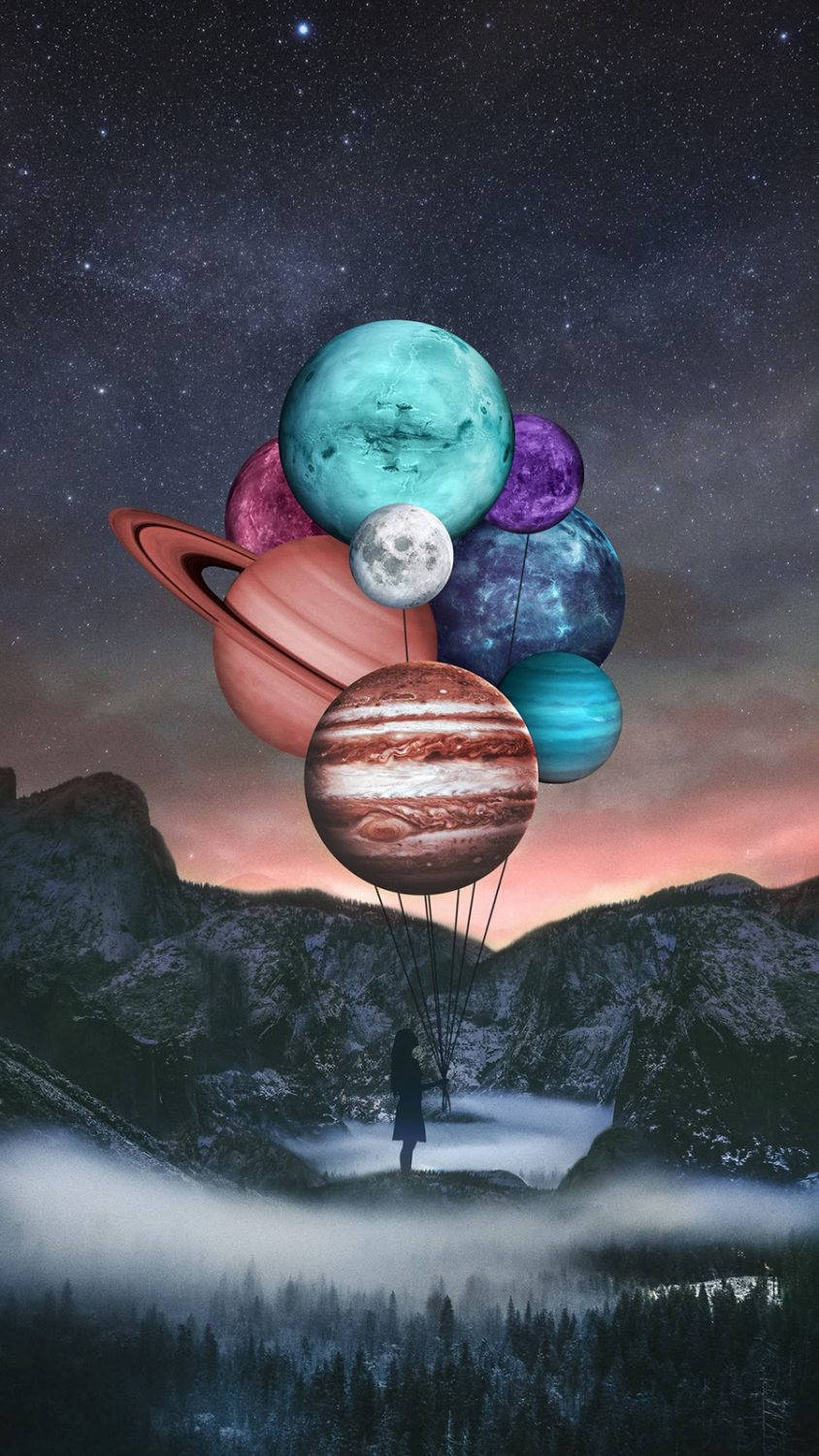 Planet Balloons Samsung Wallpaper