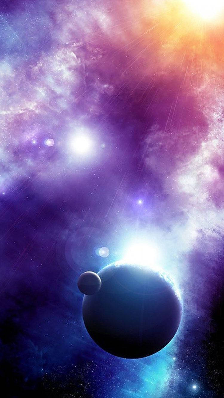 Planets In Space Iphone Wallpaper