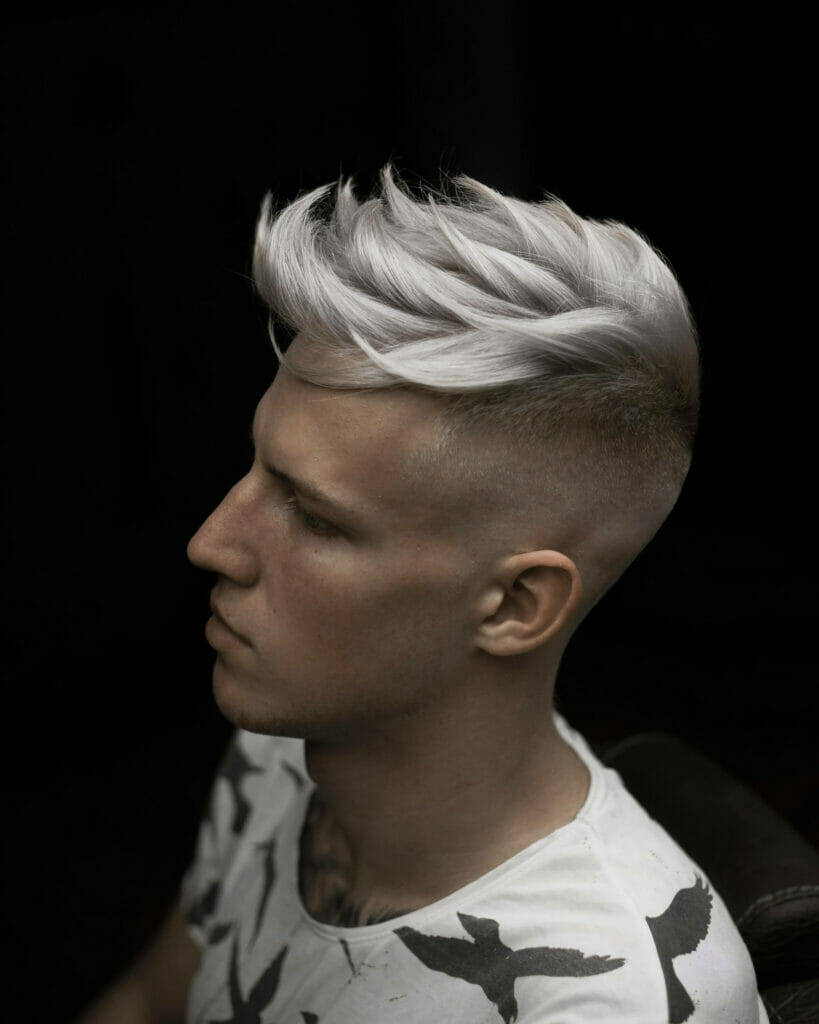 Platinum Blonde Short Spiky Men Hair Style Wallpaper