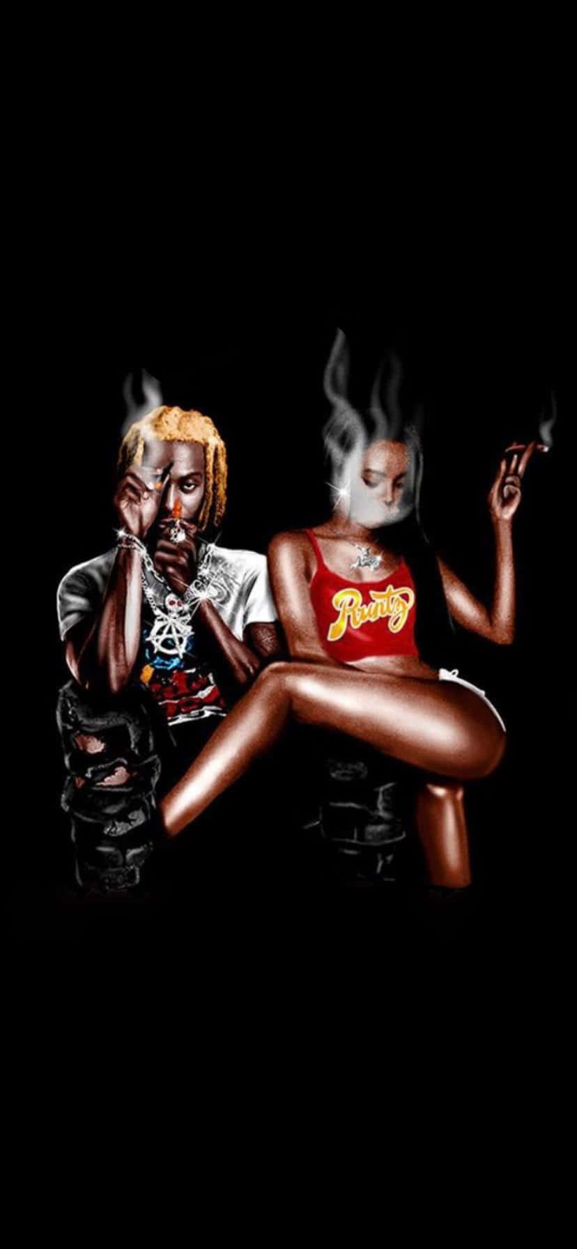 Playboi Carti With Woman Iphone Wallpaper