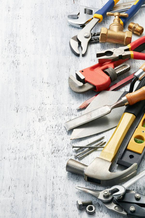 Plumbing Tools Maintenance White Texture Wallpaper