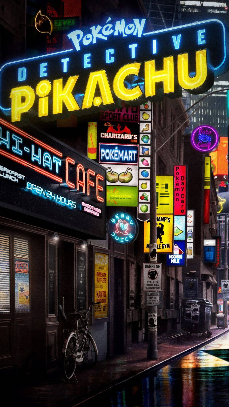 Pokémon Detective Pikachu Glowing Signage Wallpaper