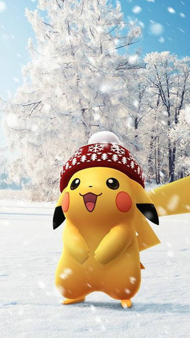 Pokémon Hd Pikachu Winter Wonderland Wallpaper