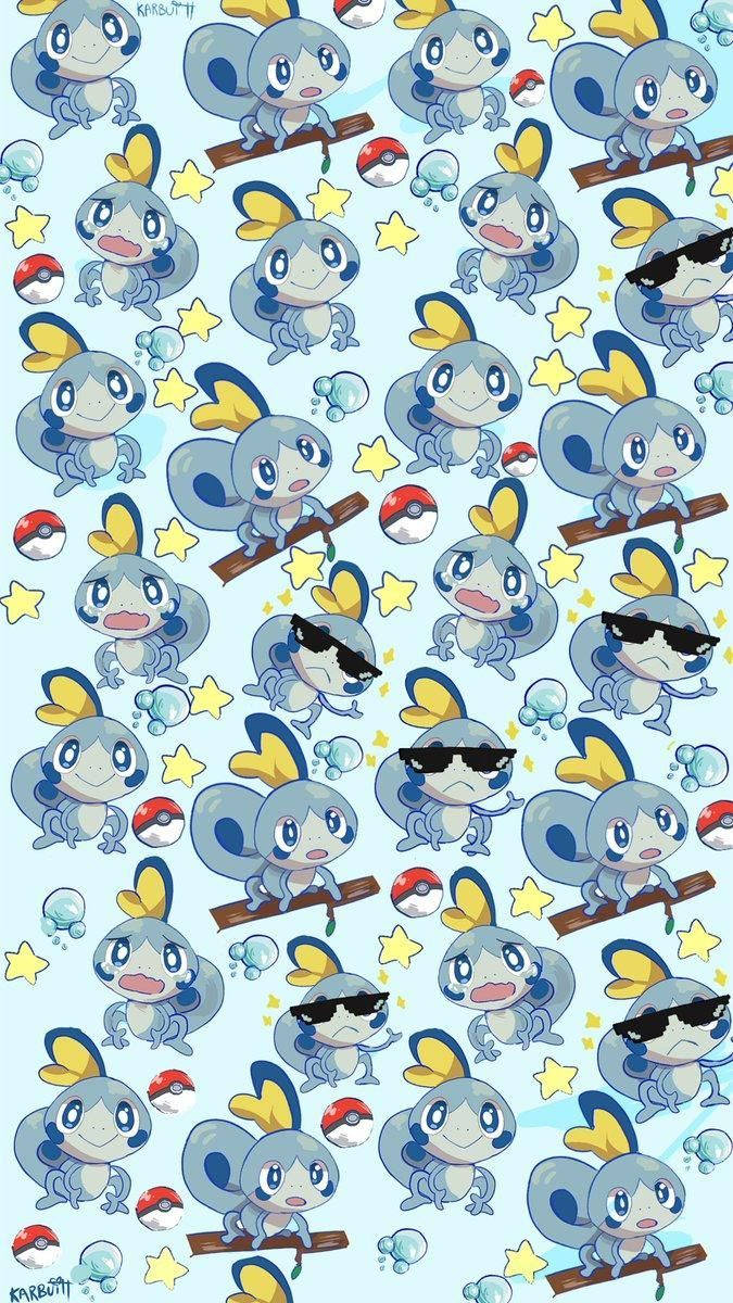Pokémon Sword And Shield Sobble Pattern Wallpaper