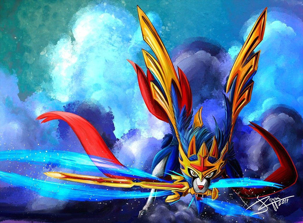 Pokemon Zacian Cloudy Blue Sky Wallpaper