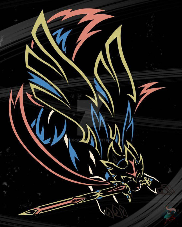 Pokemon Zacian Colorful Abstract Illustration Wallpaper