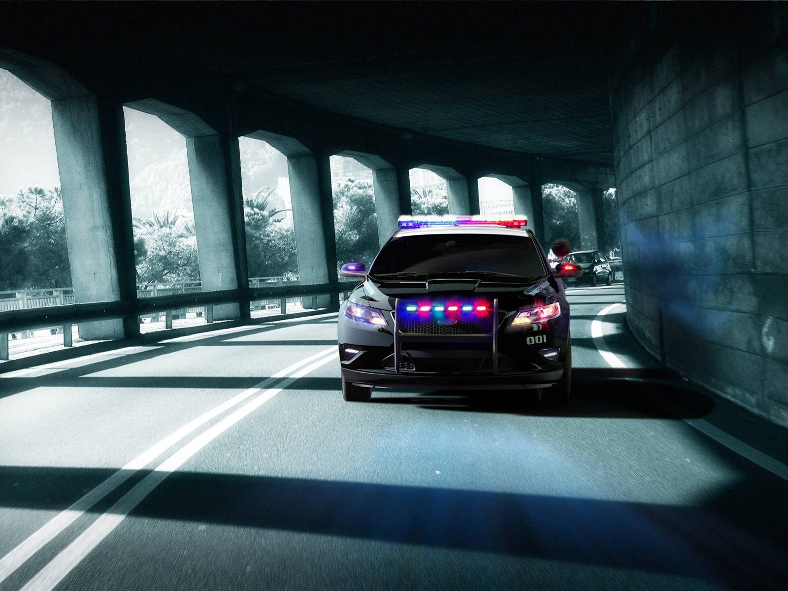 Police Car Lights Flashing Wallpaper