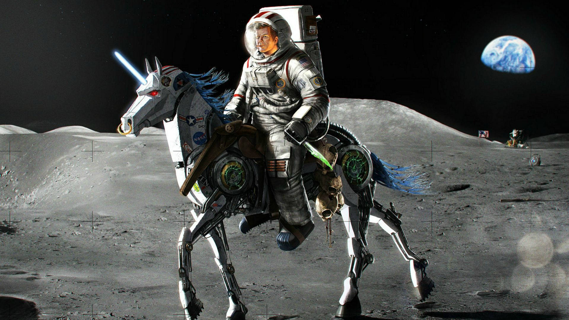 Politics Astronaut On Robot Unicorn Wallpaper