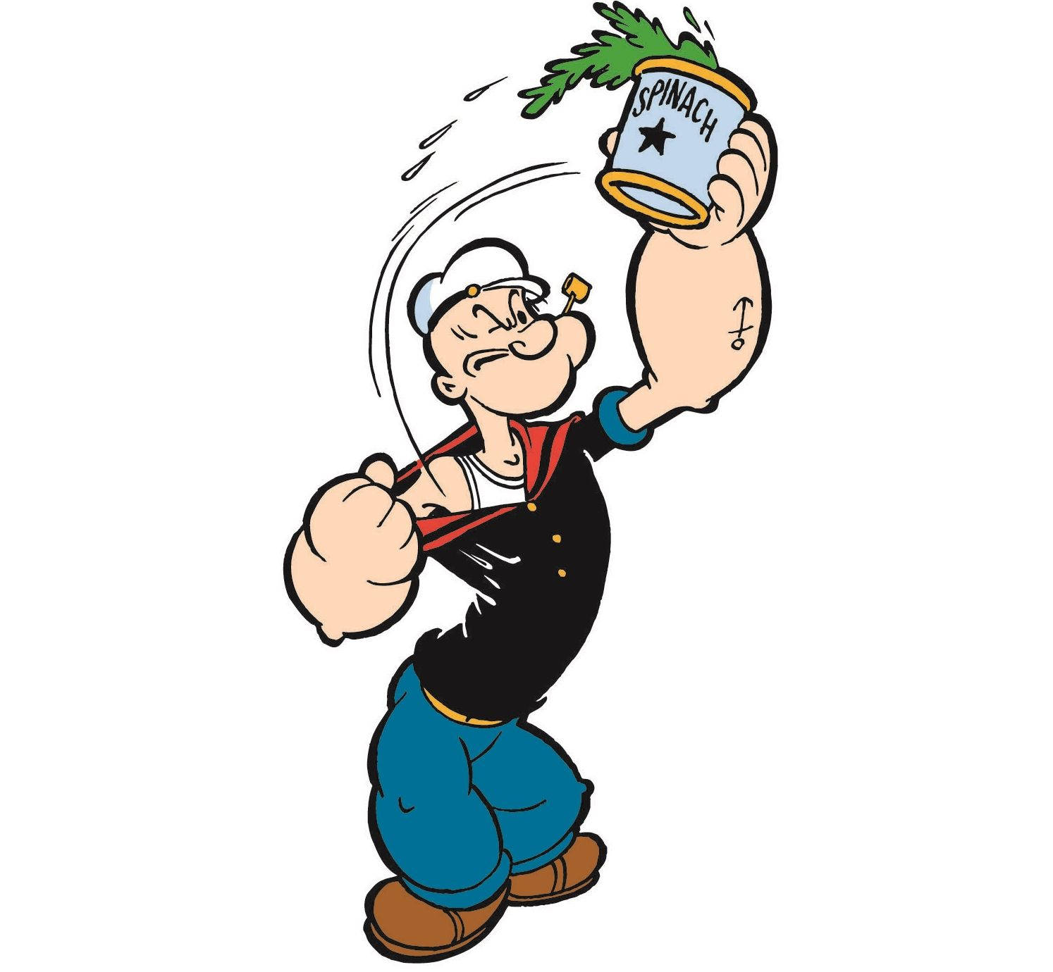 Popeye Revealing His Spinach Can Wallpaper